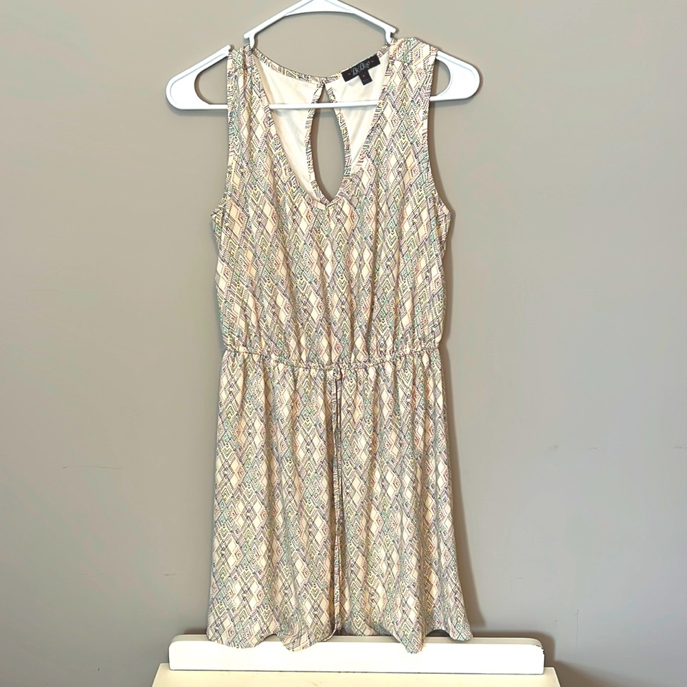 Green, pink, yellow, and white dress